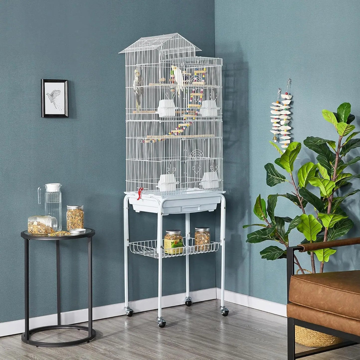 Roof Top Flight Bird Cage For Parakeets And Finches