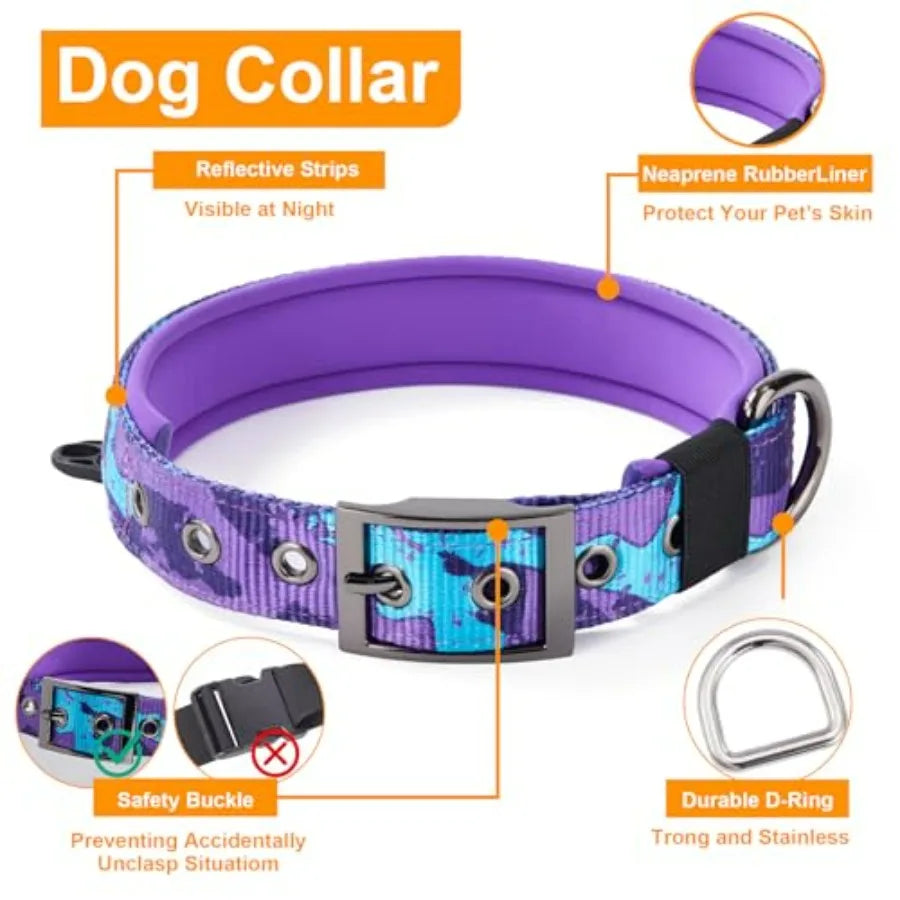 No Pull Dog Harness And Leash Set With Double Handle Car Seatbelt Clip