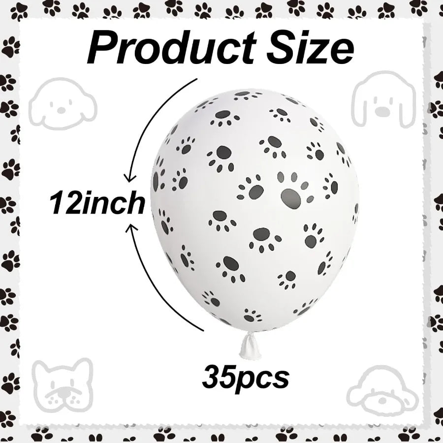 Puppy Theme Birthday Balloons With Dog Paw Prints Party Decorations