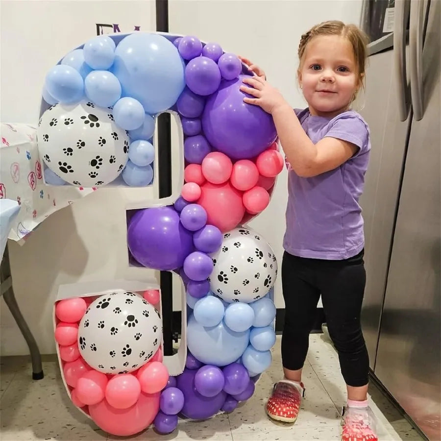 Puppy Theme Birthday Balloons With Dog Paw Prints Party Decorations