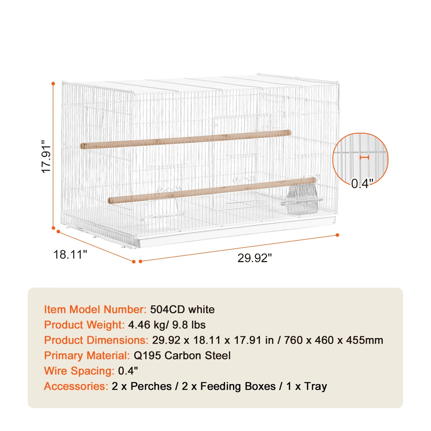SucceBuy Stackable Flight Bird Cage With Divider For Small Birds Travel Cage