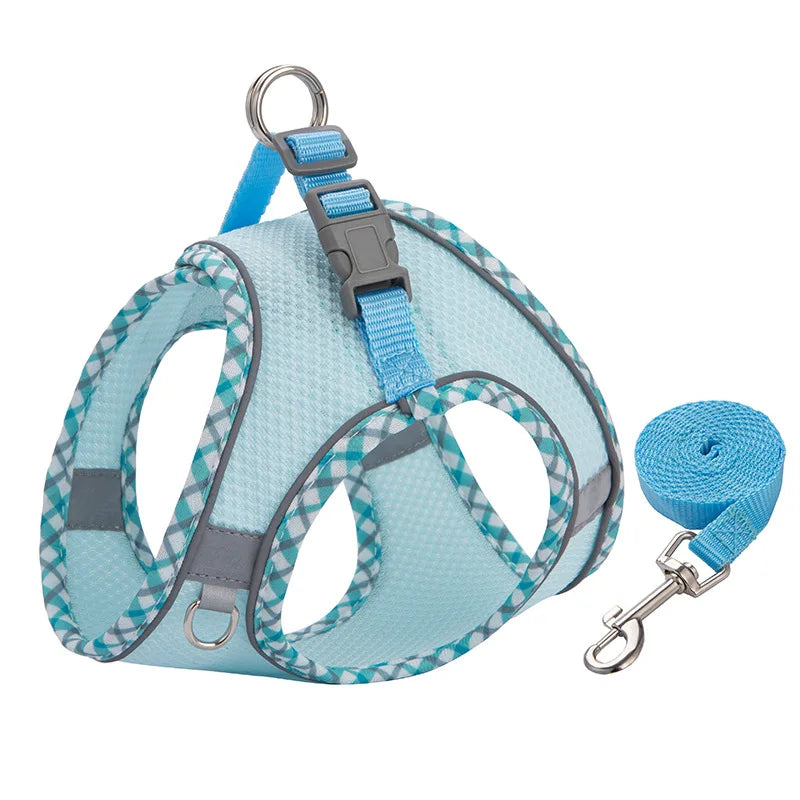 Dog Harness And Leash Set Reflective Adjustable Small Medium Dogs