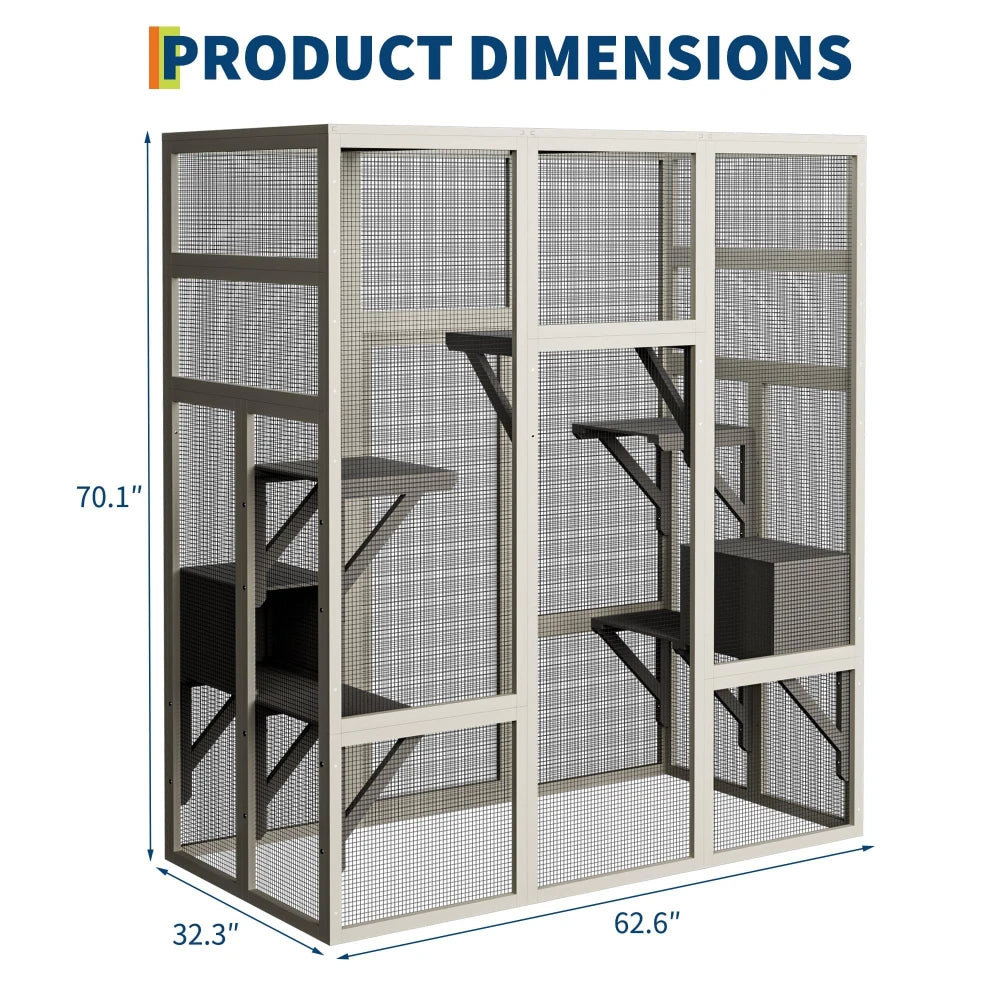 HiMIS Walk In Catio Outdoor Cat House Waterproof Enclosure