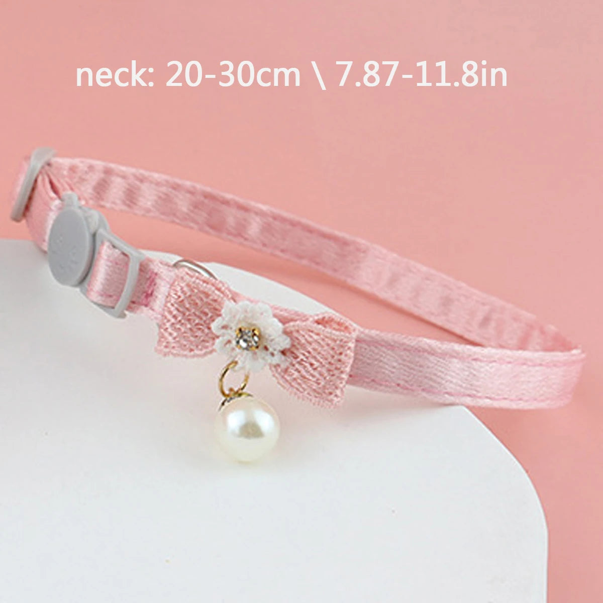Cute Cats Kitten Lace Bow Collar With Pearl Pendant Jewelry