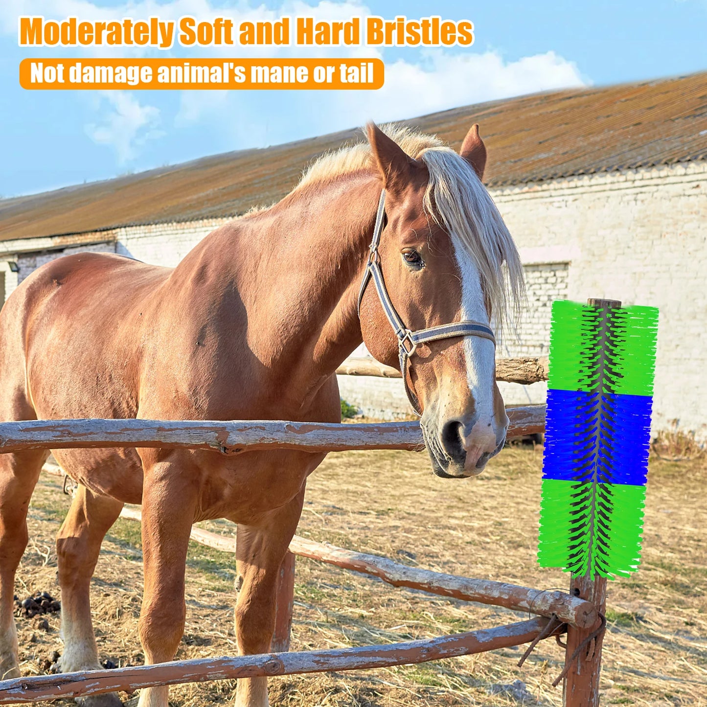 Flexible Heavy Duty Livestock Scratching Brush For Horses And Goats