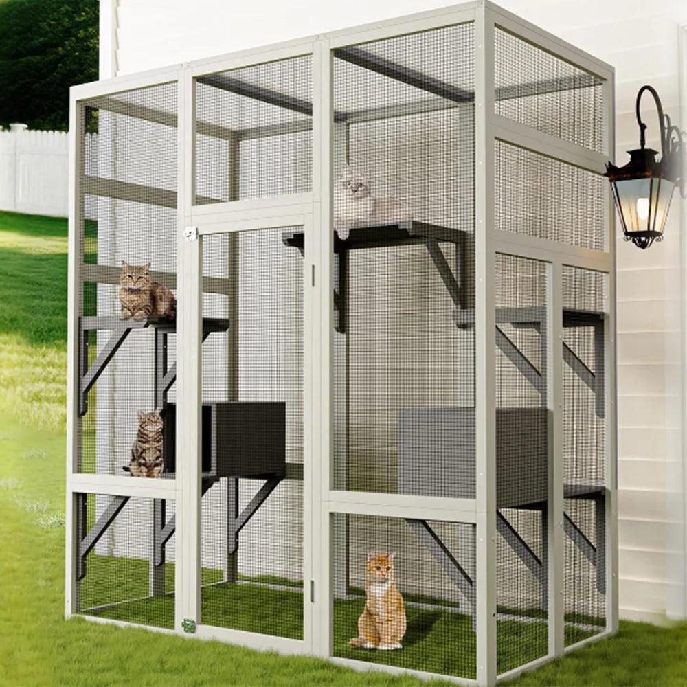 HiMIS Walk In Catio Outdoor Cat House Waterproof Enclosure