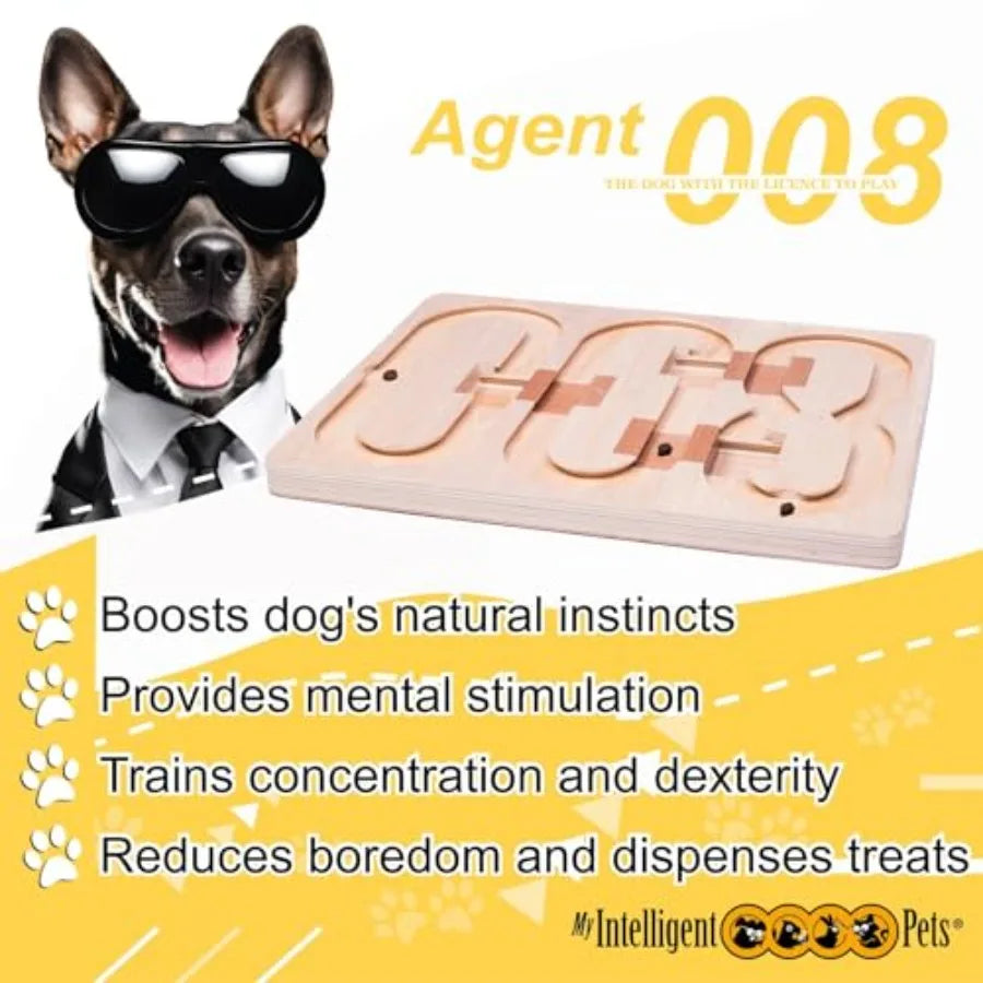 YAO HUI HUANG Agent 008 Interactive Wooden Puzzle Toy For Dogs Brain Game