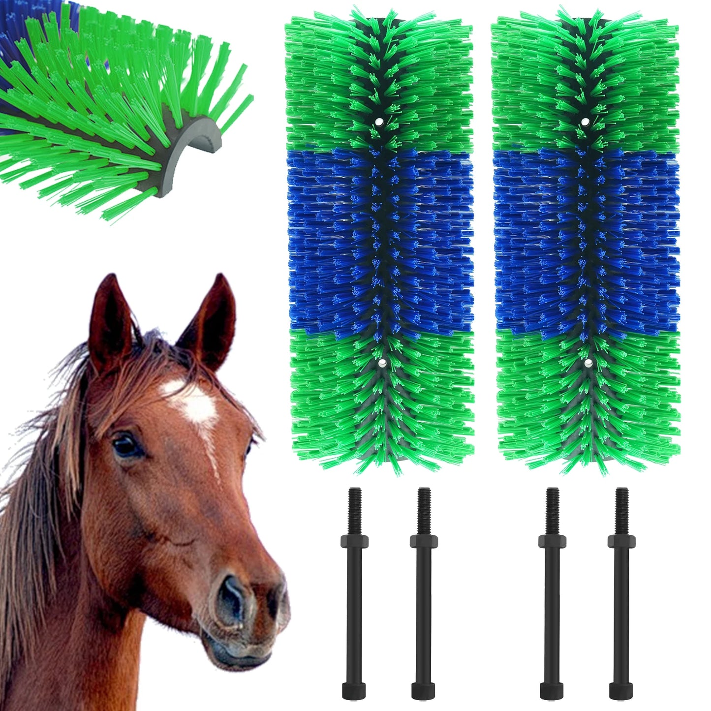 TWISTER.CK Livestock Scratch Brush Kit For Horses Cattle Sheep Pigs