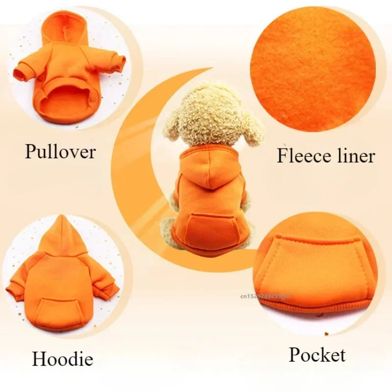 Winter Hooded Dog Sweatshirt For Pets Warm Cozy Coat
