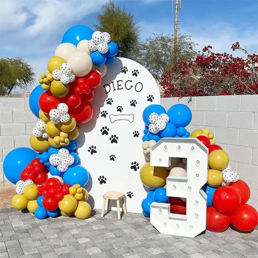 Puppy Theme Birthday Balloons With Dog Paw Prints Party Decorations