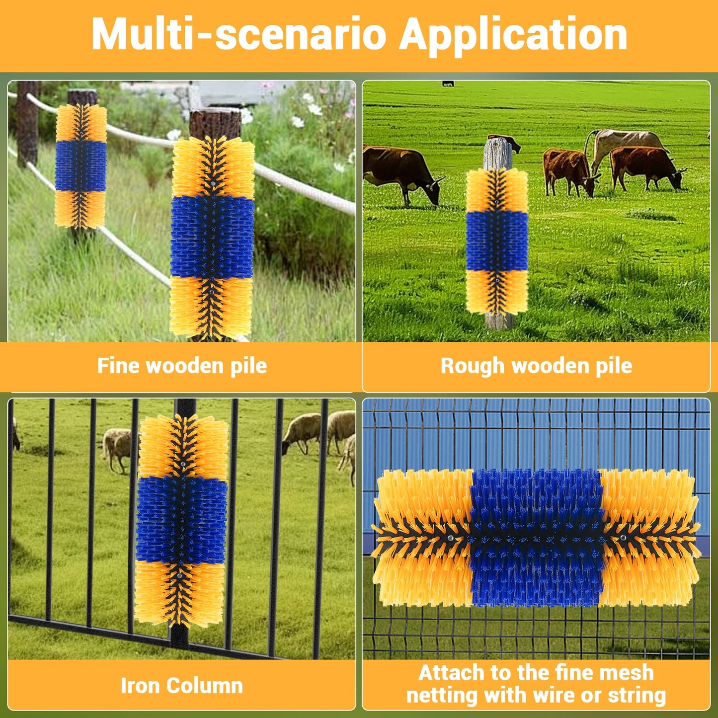 TWISTER.CK Livestock Scratch Brush Kit For Horses Cattle Sheep Pigs