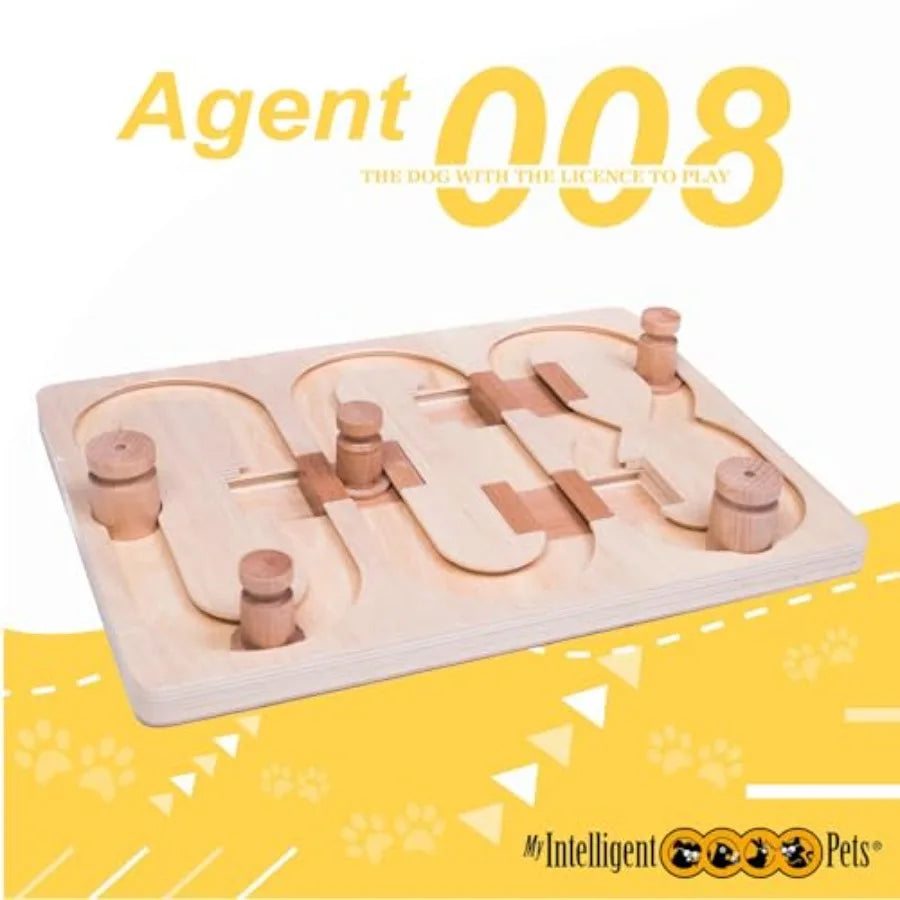 YAO HUI HUANG Agent 008 Interactive Wooden Puzzle Toy For Dogs Brain Game