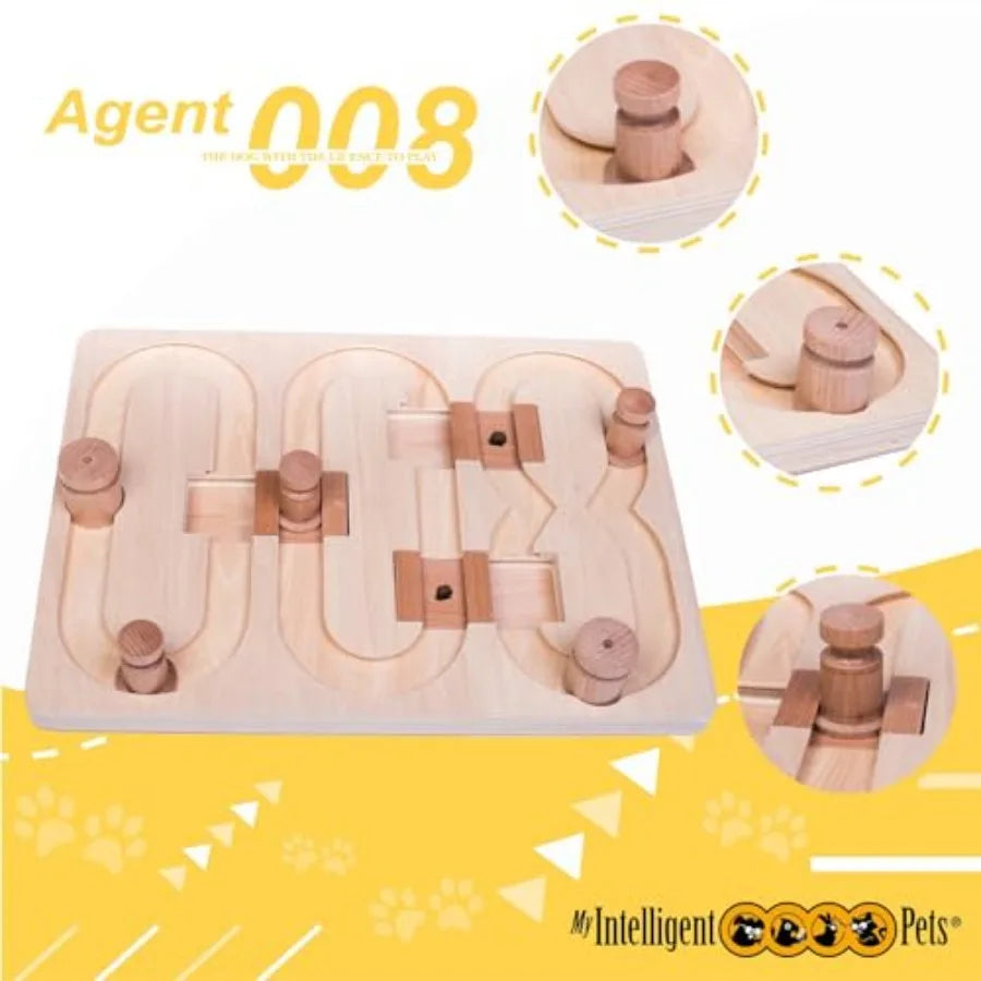 YAO HUI HUANG Agent 008 Interactive Wooden Puzzle Toy For Dogs Brain Game