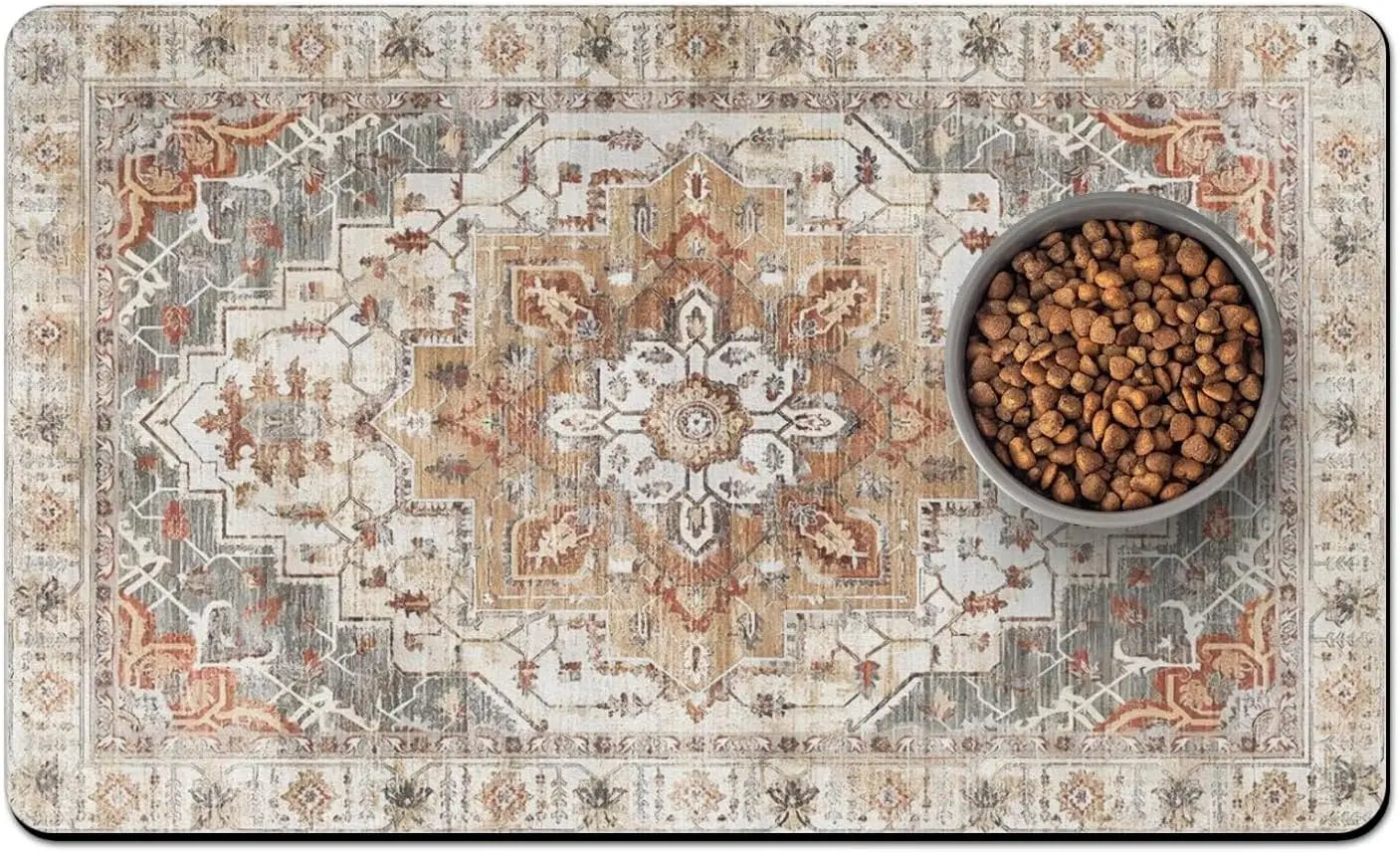 Absorbent Dog Food Mat For Floor Quick Dry Waterproof