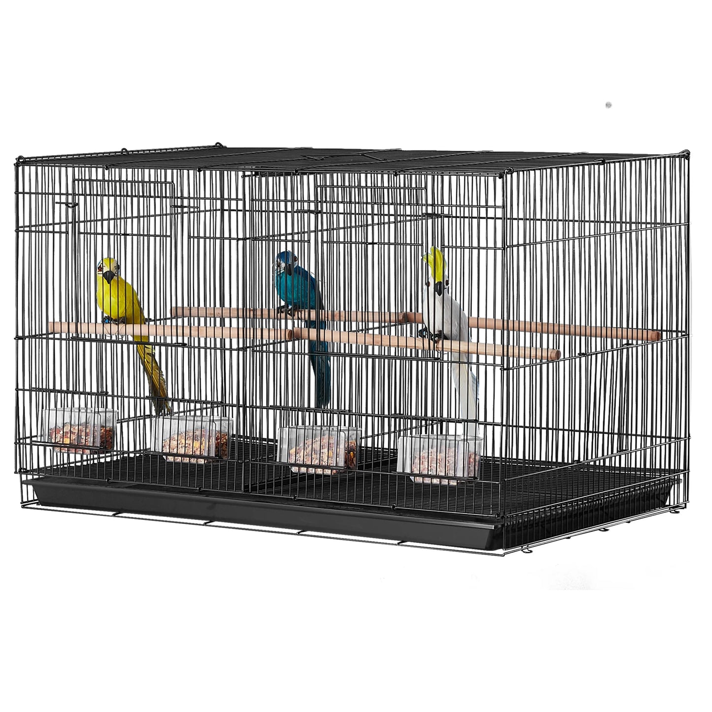 SucceBuy Stackable Flight Bird Cage With Divider For Small Birds Travel Cage