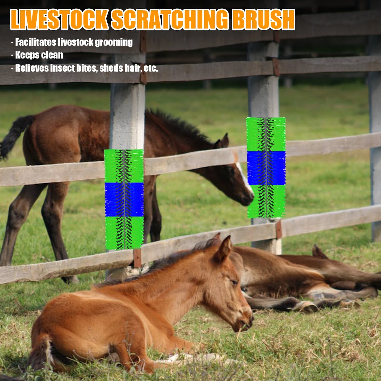 Flexible Heavy Duty Livestock Scratching Brush For Horses And Goats