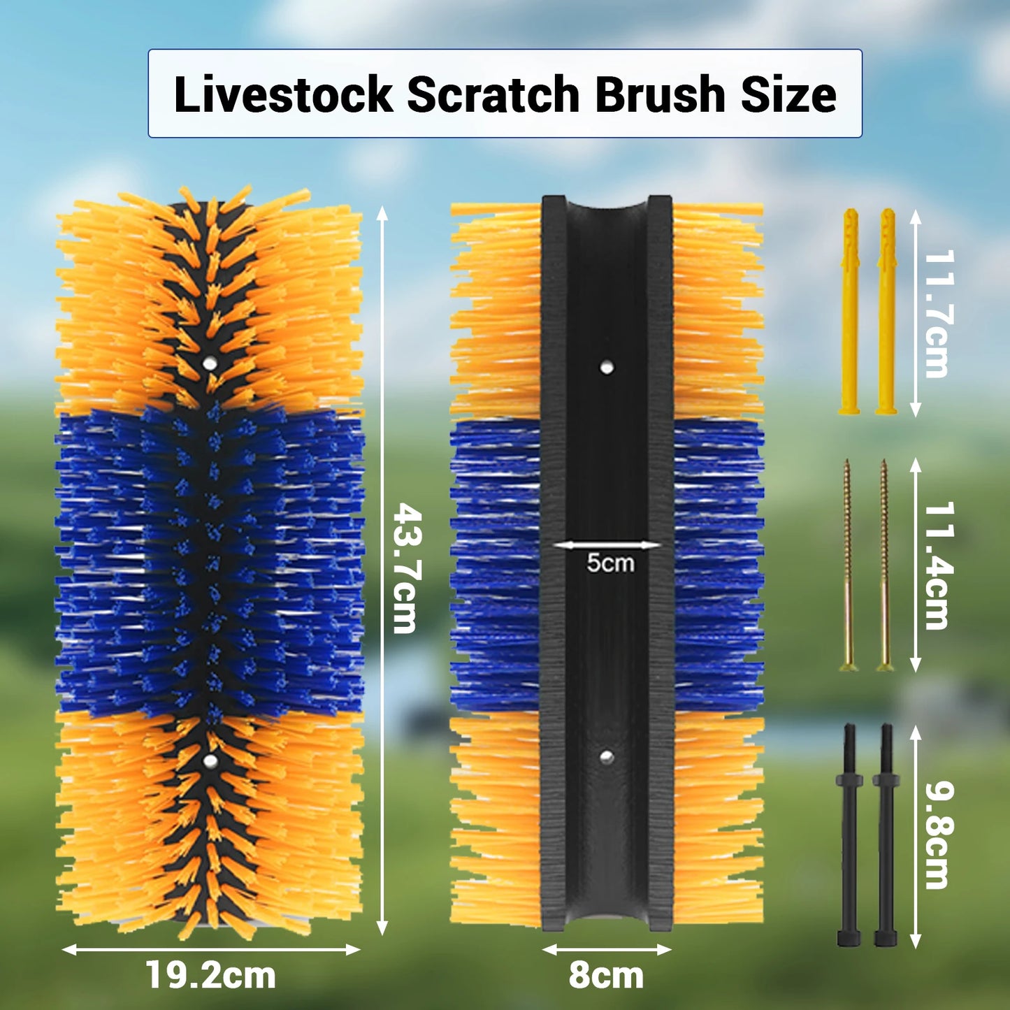 TWISTER.CK Livestock Scratch Brush Kit For Horses Cattle Sheep Pigs