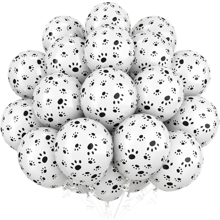 Puppy Theme Birthday Balloons With Dog Paw Prints Party Decorations