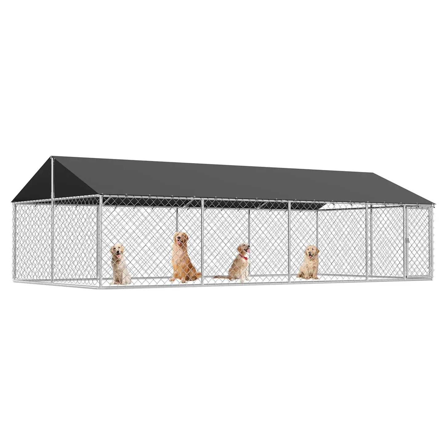 Heavy Duty Dog Kennel Outdoor Mesh Steel Fence Locking Cage