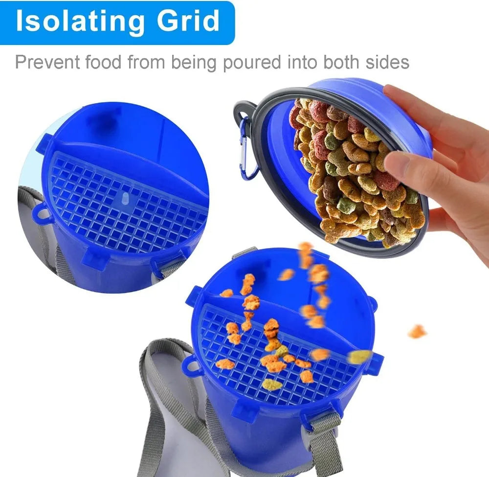 2 In 1 Dog Travel Water Bottle With Collapsible Bowls