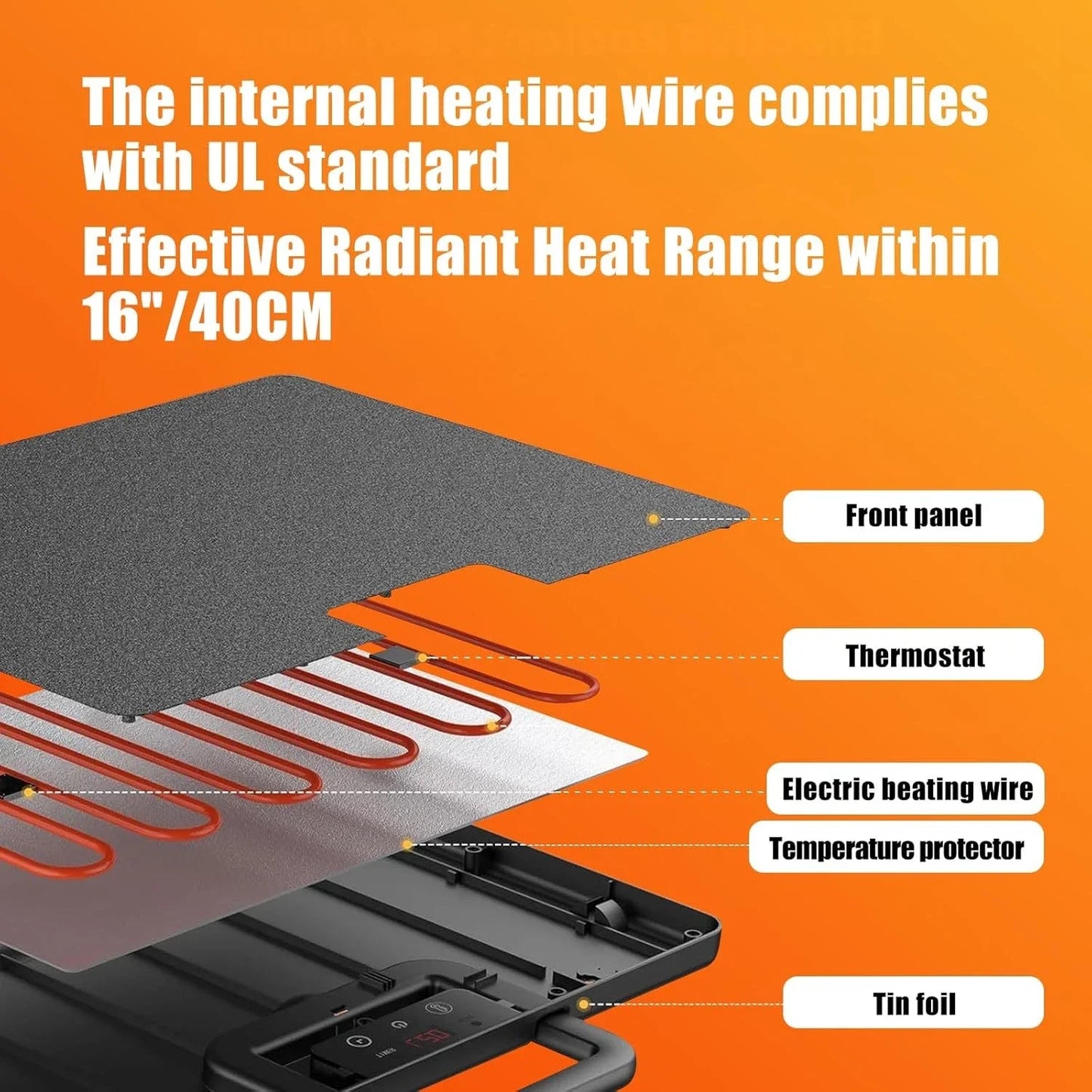 Chicken Coop Heater Thermostatic Poultry Heating Panel Adjustable Temperature