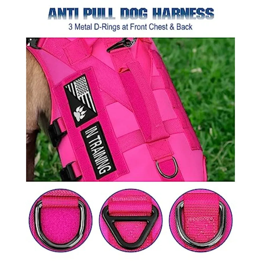 Tactical Dog Harness Service Vest For Large Breed With MOLLE