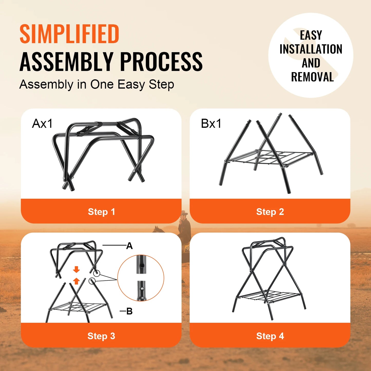 SucceBuy Folding Saddle Rack Freestanding for English and Western Saddles